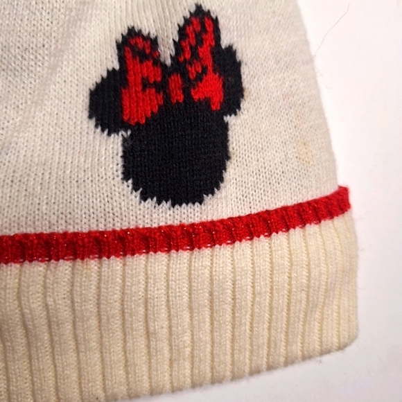 Baby Gap x Disney Cream and Black Pom Pom Minnie Mouse Beanie - Picture 4 of 6
